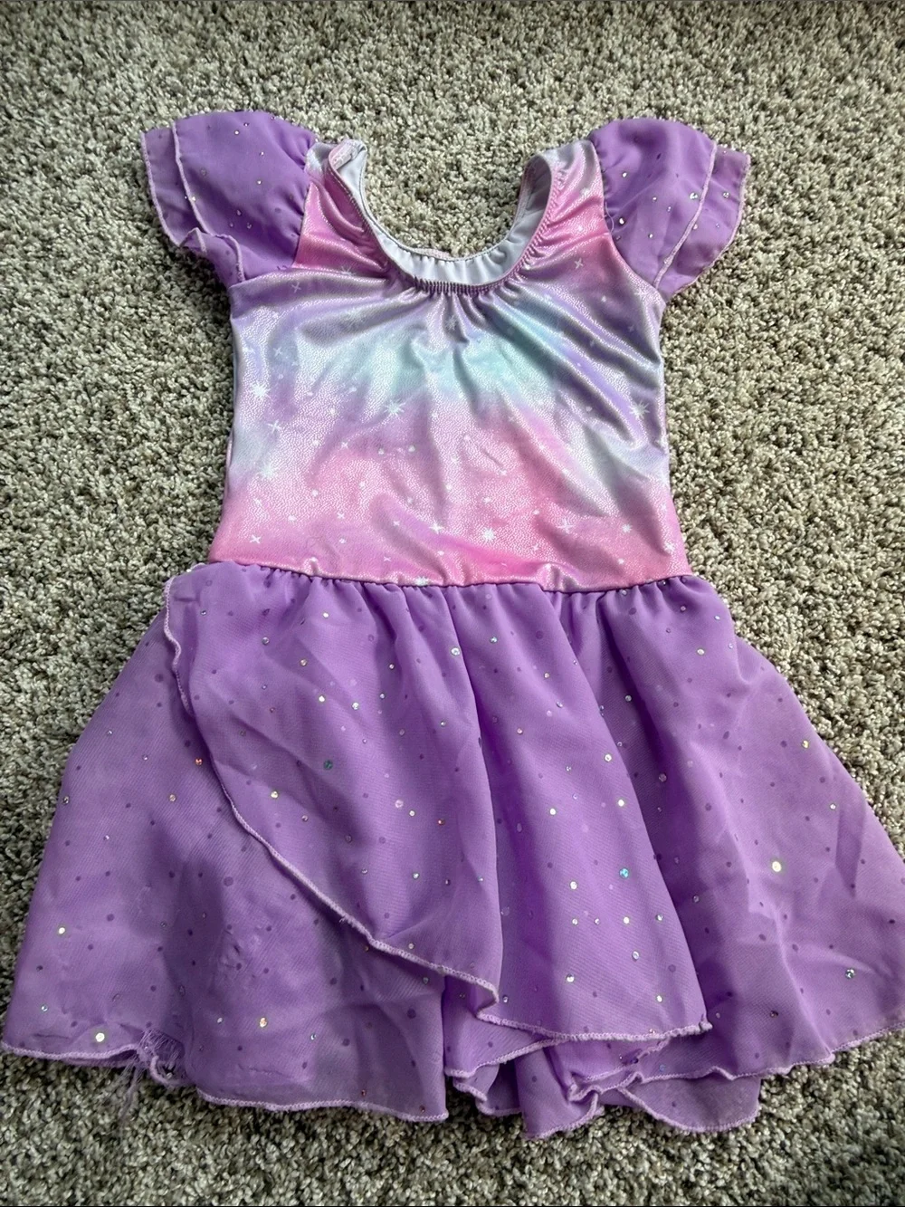 Girls Purple & Pink Starry Tutu Dance Costume size 120/5-6